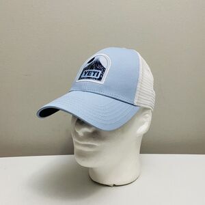 YETI Coolers Patch Logo Men's Blue Trucker Hat Cap Mesh Snapback Adjustable OSFA